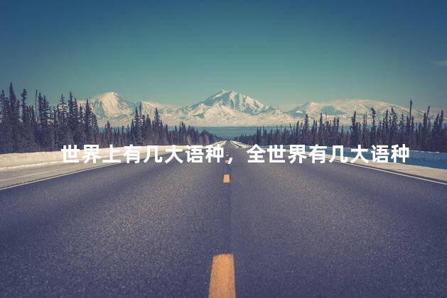 世界上有几大语种，全世界有几大语种