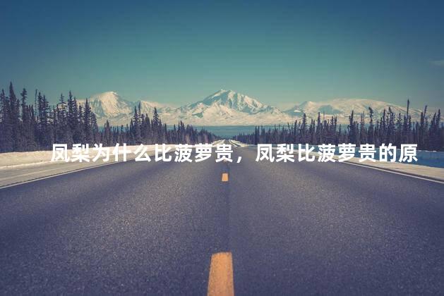 凤梨为什么比菠萝贵，凤梨比菠萝贵的原因是什么