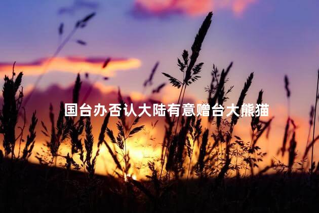 国台办否认大陆有意赠台大熊猫