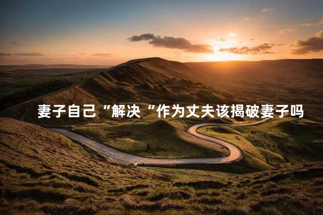 妻子自己“解决“作为丈夫该揭破妻子吗，妻子自己“解决“该不该当面揭破妻子