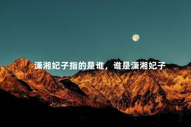 潇湘妃子指的是谁，谁是潇湘妃子
