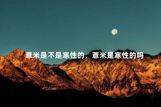 薏米是不是寒性的，薏米是寒性的吗