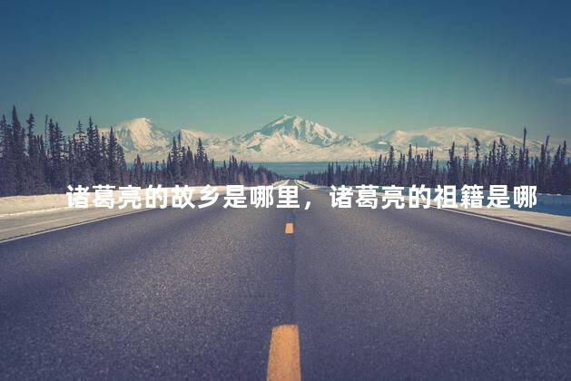 诸葛亮的故乡是哪里，诸葛亮的祖籍是哪里人