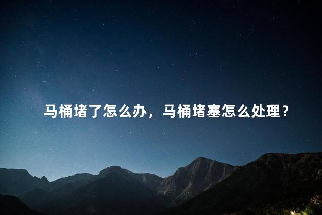 马桶堵了怎么办，马桶堵塞怎么处理？